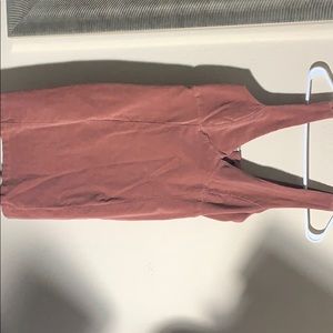 mauve pink overall type dress